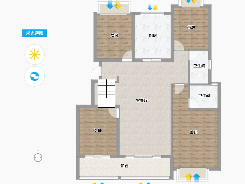 江西省-上饶市-滨江·公园壹号-120.01-户型库-采光通风