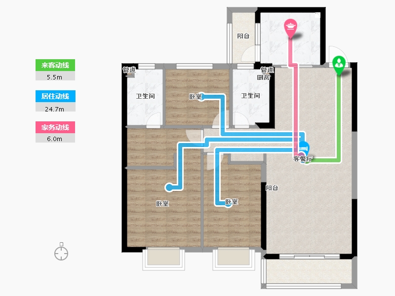 安徽省-淮南市-淮南恒大御府-101.00-户型库-动静线