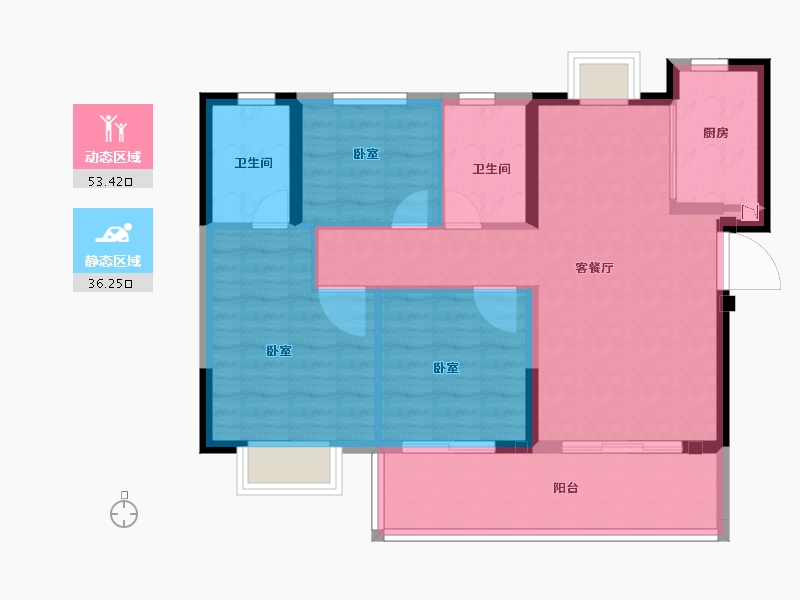 福建省-龙岩市-远洋山水-80.00-户型库-动静分区