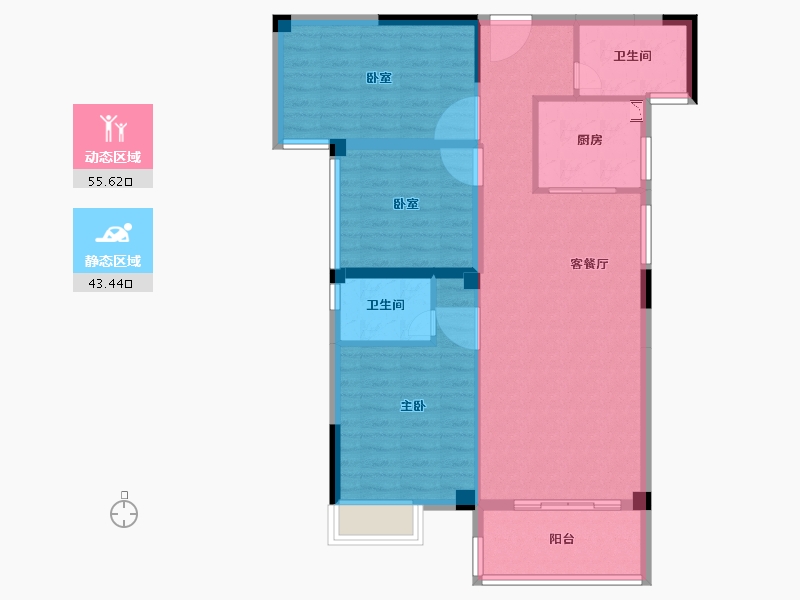 福建省-泉州市-卓辉东湖悦城-89.11-户型库-动静分区