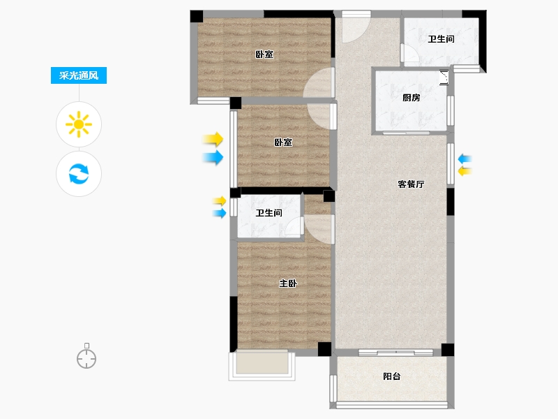 福建省-泉州市-卓辉东湖悦城-89.11-户型库-采光通风