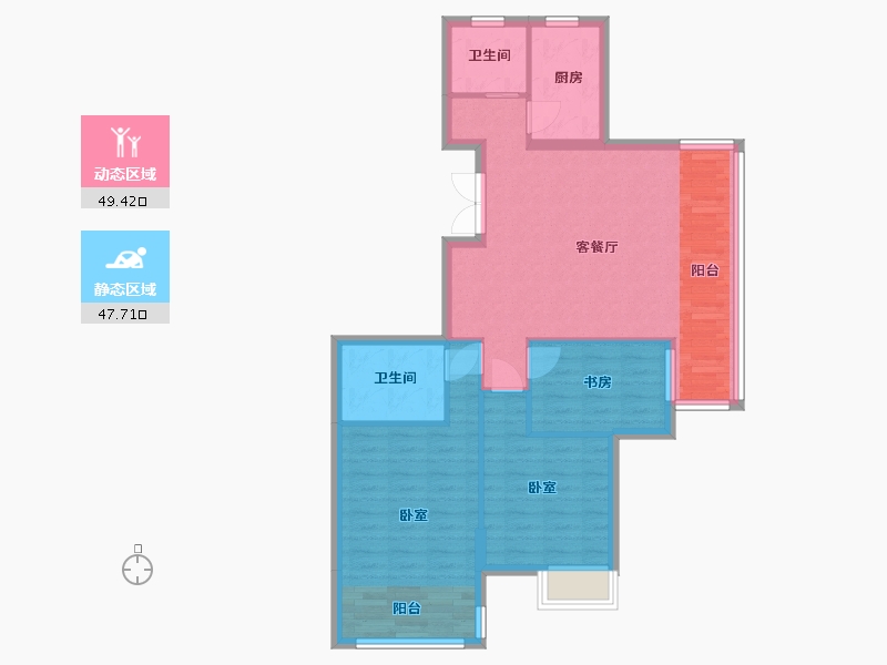 浙江省-湖州市-中泽御江山-88.00-户型库-动静分区