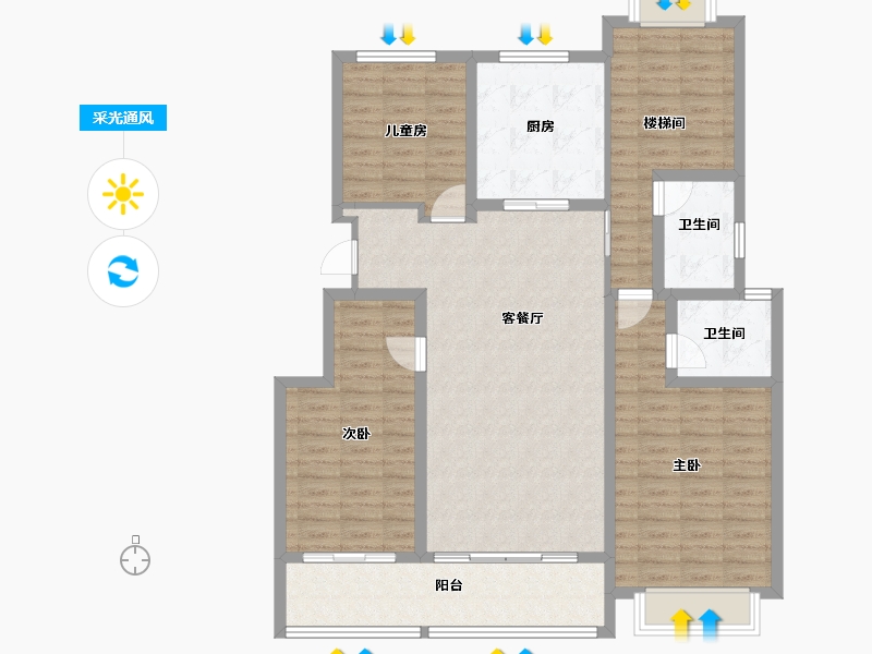 江西省-上饶市-滨江·公园壹号-118.94-户型库-采光通风