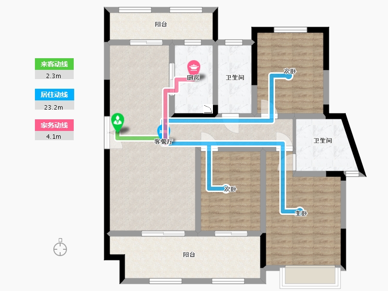 江西省-赣州市-世纪嘉园-110.67-户型库-动静线