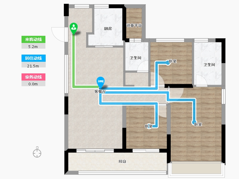 浙江省-金华市-义乌望辰府-92.00-户型库-动静线