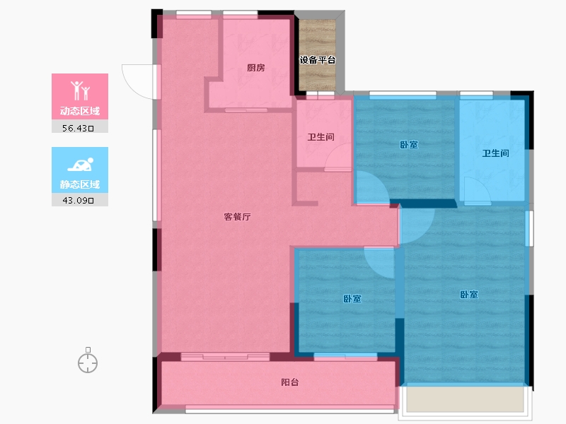 浙江省-金华市-义乌望辰府-92.00-户型库-动静分区