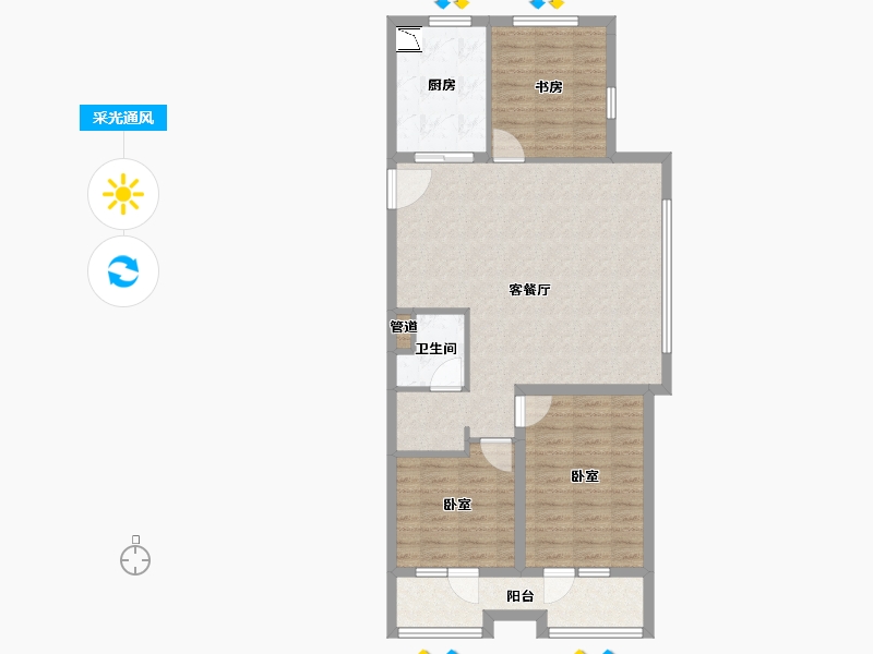 山东省-青岛市-万科未来城-88.00-户型库-采光通风