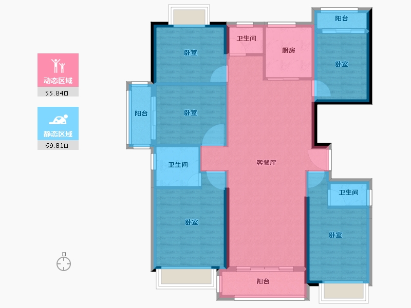 福建省-泉州市-骏昇华庭-113.30-户型库-动静分区