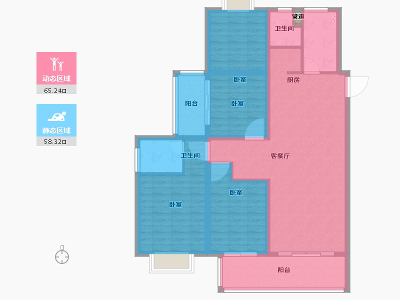 安徽省-芜湖市-芜湖华恒金茂首玺-111.00-户型库-动静分区