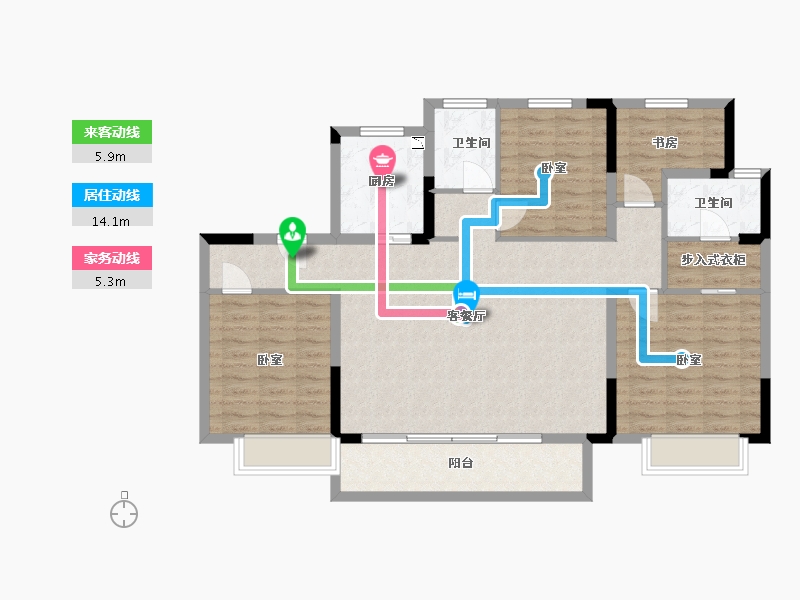 浙江省-湖州市-奥园·湖山府-110.00-户型库-动静线