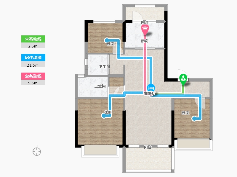 山东省-淄博市-碧桂园中房天玺-101.01-户型库-动静线