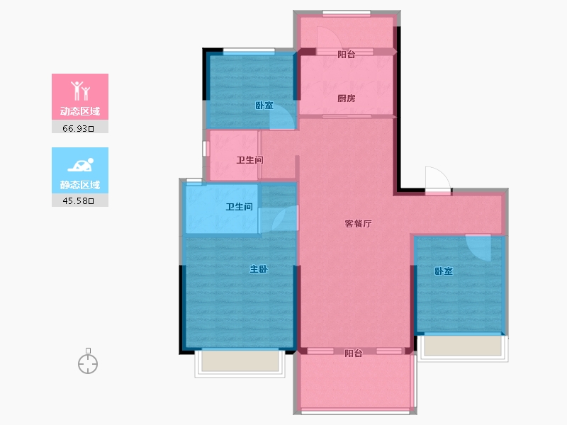 山东省-淄博市-碧桂园中房天玺-101.01-户型库-动静分区