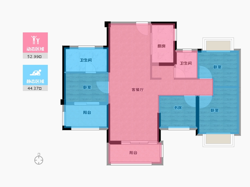 福建省-泉州市-安溪阳光城丽景湾-87.00-户型库-动静分区