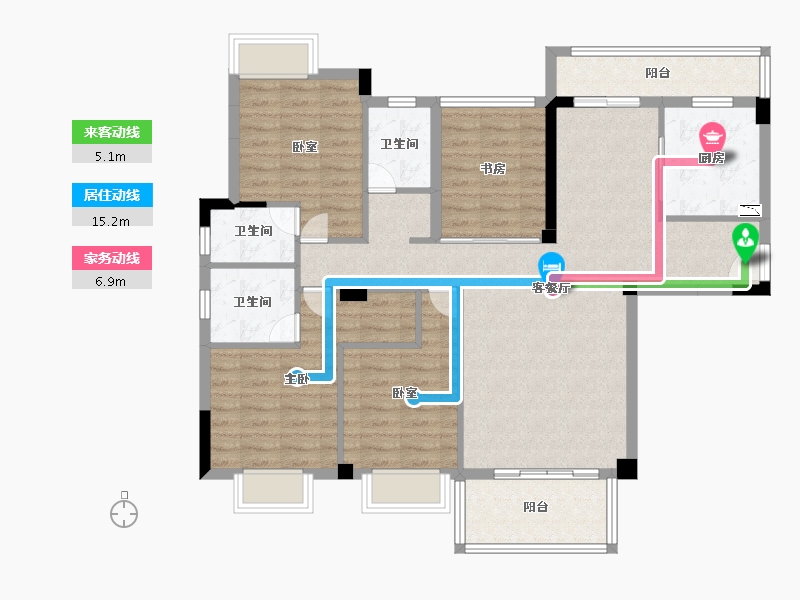 福建省-泉州市-卓辉东湖悦城-109.44-户型库-动静线