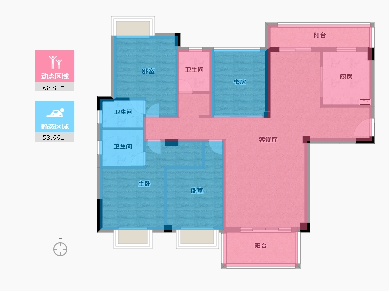 福建省-泉州市-卓辉东湖悦城-109.44-户型库-动静分区