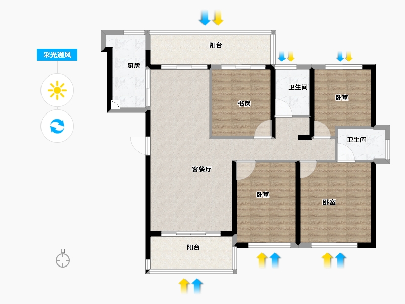 福建省-莆田市-外滩壹号-115.55-户型库-采光通风