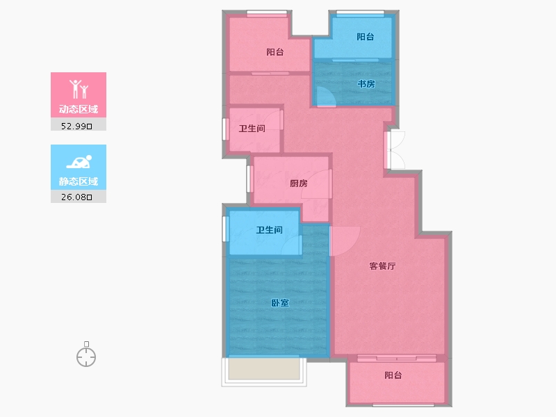 浙江省-绍兴市-艺境-71.00-户型库-动静分区