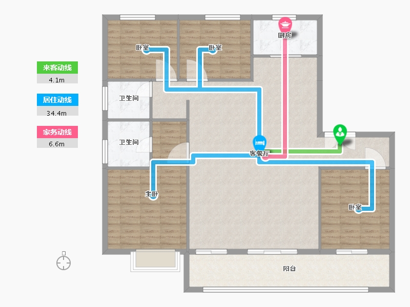 山东省-淄博市-悦府-140.83-户型库-动静线