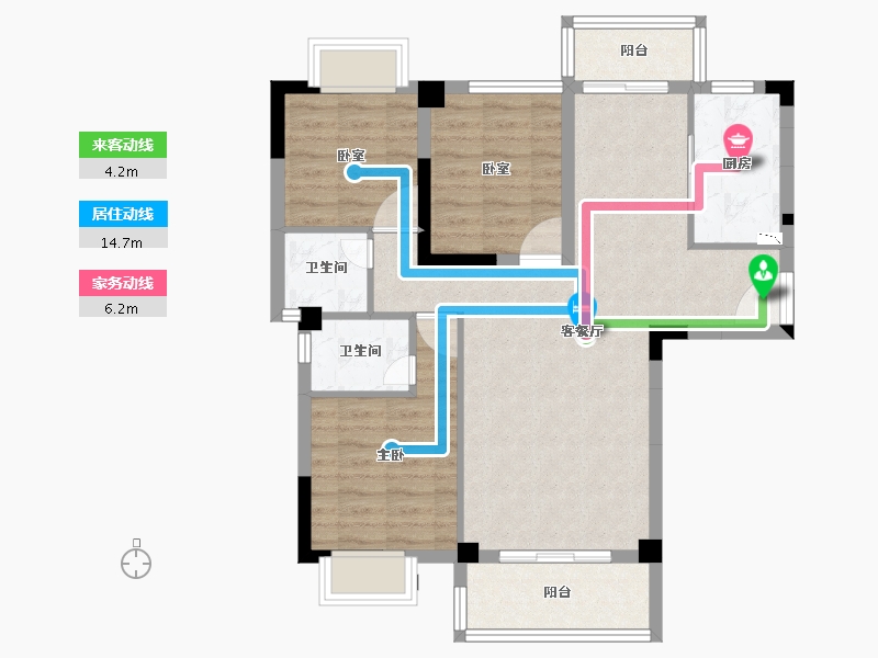 福建省-泉州市-卓辉东湖悦城-79.15-户型库-动静线