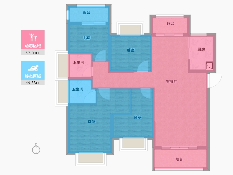 福建省-泉州市-安溪阳光城丽景湾-95.00-户型库-动静分区