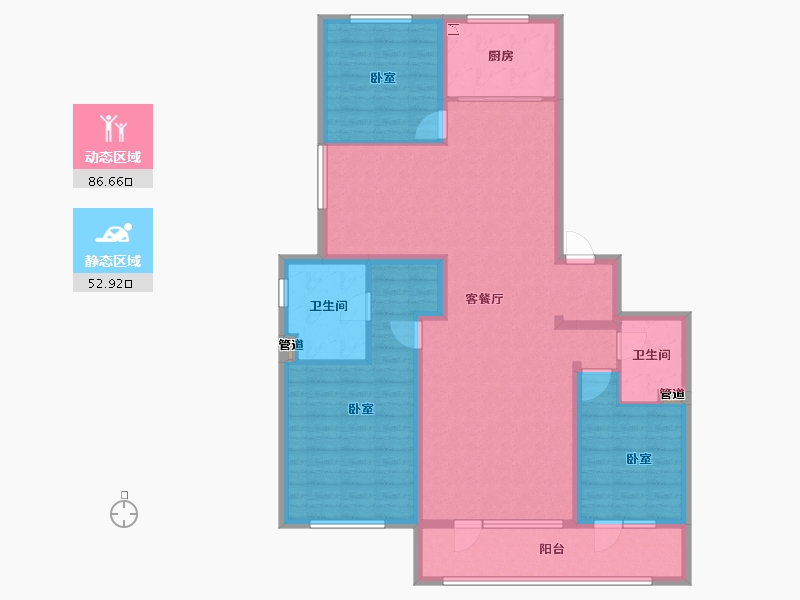 山东省-青岛市-融创青岛东方影都-125.97-户型库-动静分区