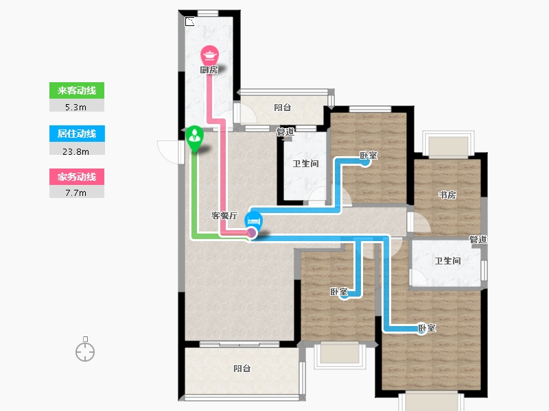 安徽省-淮南市-淮南恒大御府-114.01-户型库-动静线