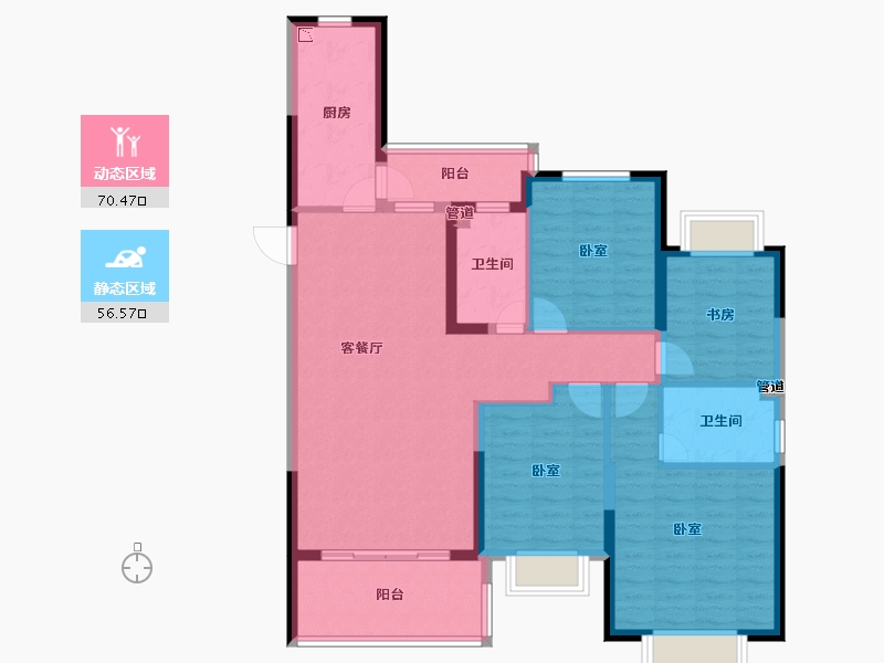 安徽省-淮南市-淮南恒大御府-114.01-户型库-动静分区