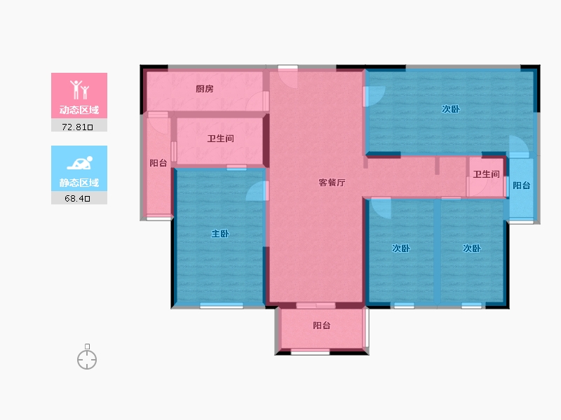 江西省-赣州市-玺宝·城上城-125.72-户型库-动静分区