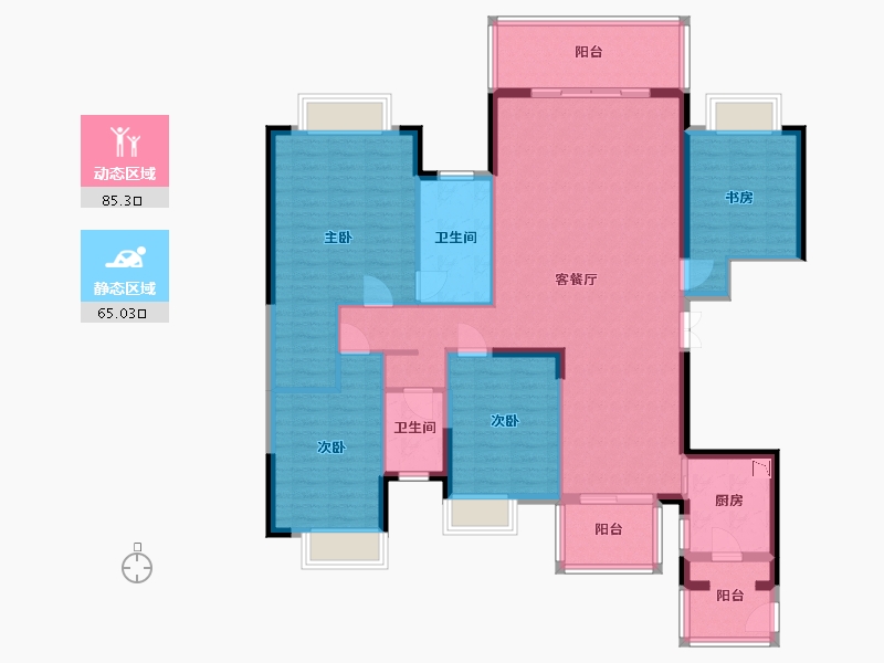 广西壮族自治区-南宁市-南宁启迪东盟科技城-136.02-户型库-动静分区