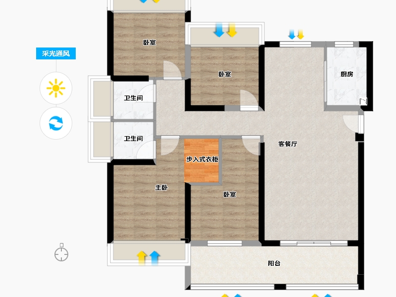 福建省-泉州市-阳光城愉景湾-99.92-户型库-采光通风