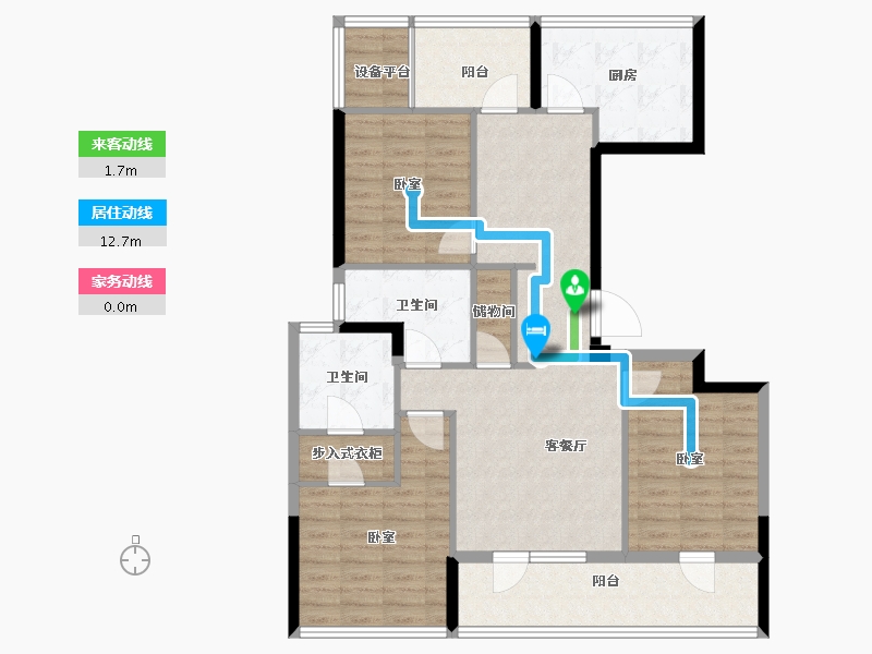 浙江省-舟山市-绿城·风华园-102.84-户型库-动静线