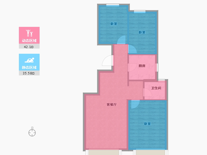 新疆维吾尔自治区-乌鲁木齐市-汇臻城·臻园-69.88-户型库-动静分区