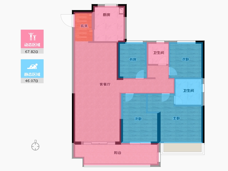 安徽省-阜阳市-美的公园天下-102.00-户型库-动静分区