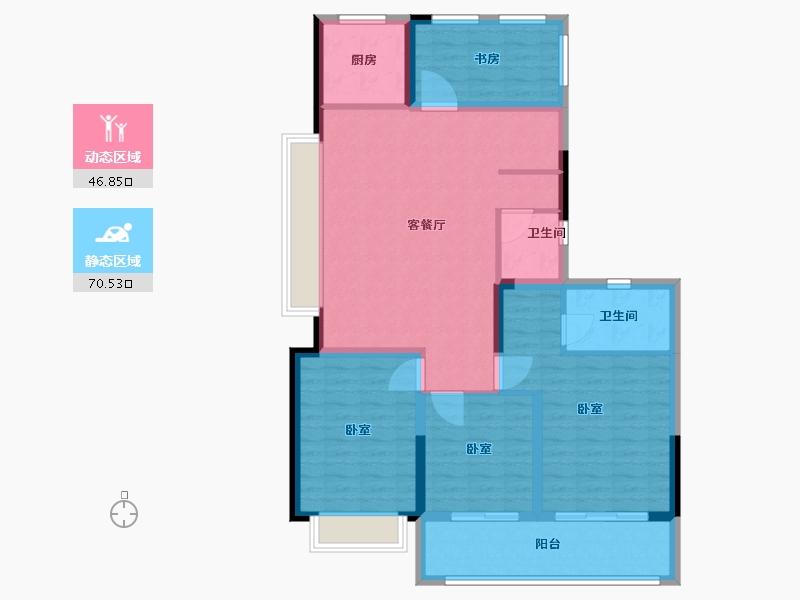 浙江省-绍兴市-中南紫云集-104.99-户型库-动静分区