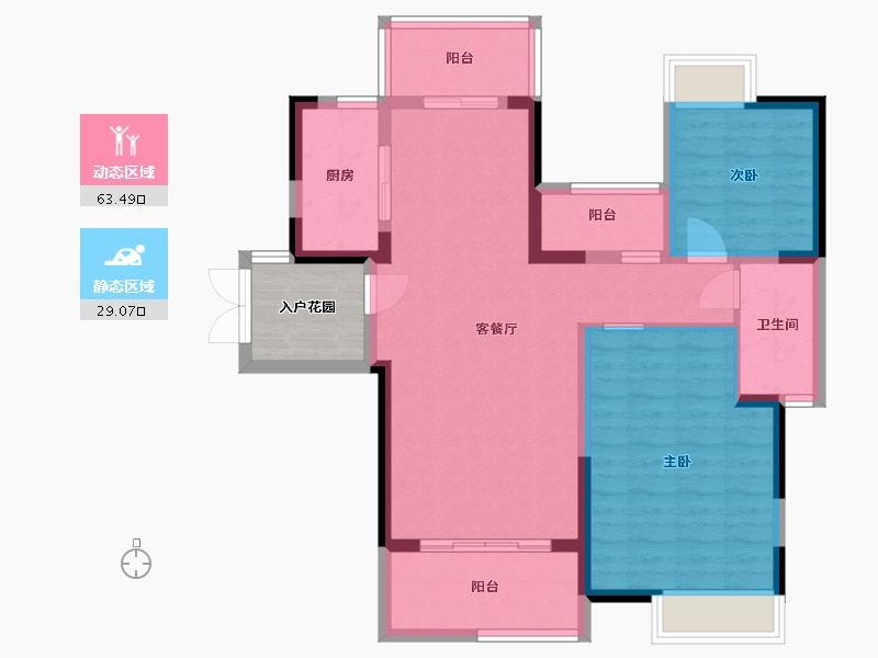 江西省-赣州市-佳兴花园城-87.27-户型库-动静分区