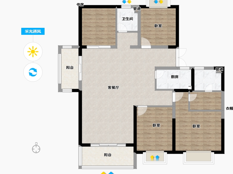 安徽省-淮南市-中电科·八号院-118.01-户型库-采光通风