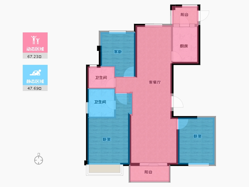 浙江省-宁波市-中交君玺-104.00-户型库-动静分区