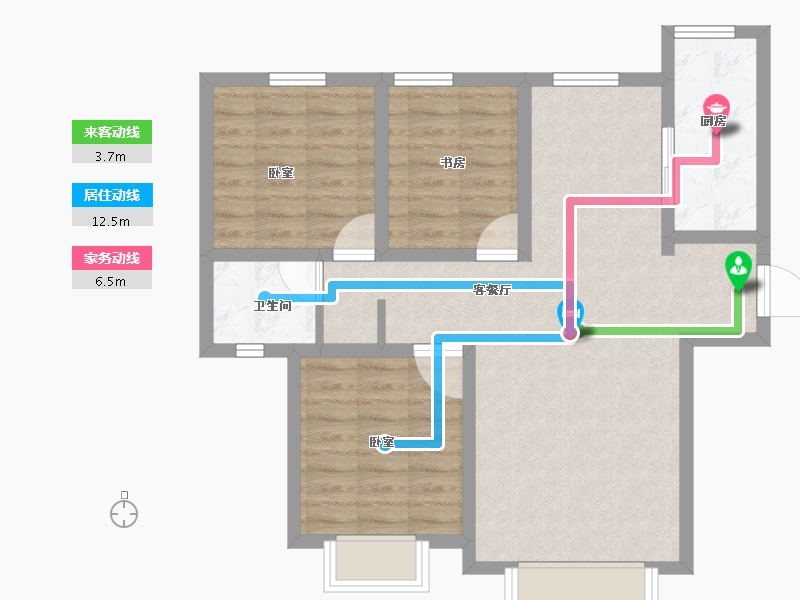 新疆维吾尔自治区-乌鲁木齐市-创天美好学府-74.05-户型库-动静线