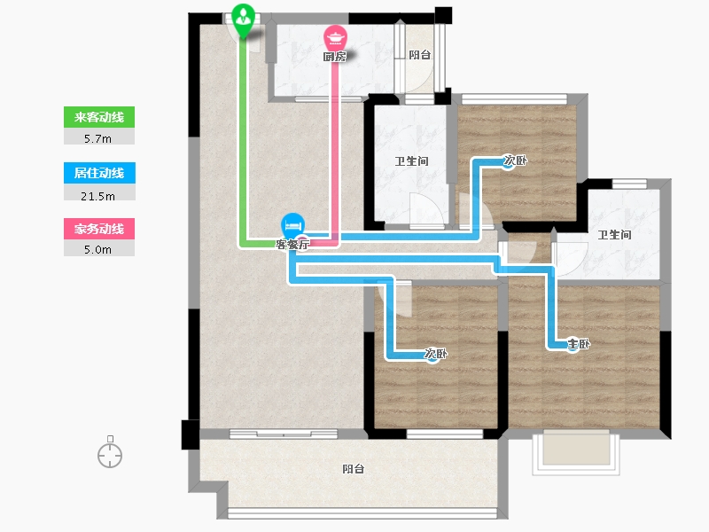 江苏省-泰州市-凰腾海姜广场-93.38-户型库-动静线