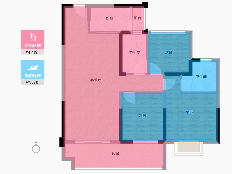 江苏省-泰州市-凰腾海姜广场-93.38-户型库-动静分区