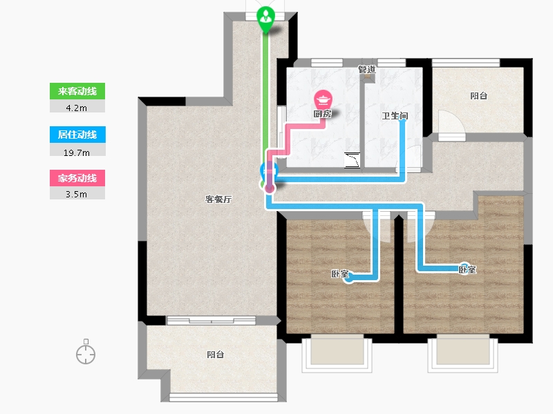 安徽省-马鞍山市-东方天骏九珑湾-80.01-户型库-动静线