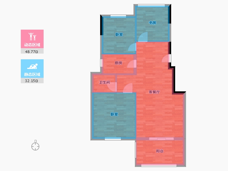 江苏省-镇江市-朗诗万都玲珑樾-73.50-户型库-动静分区