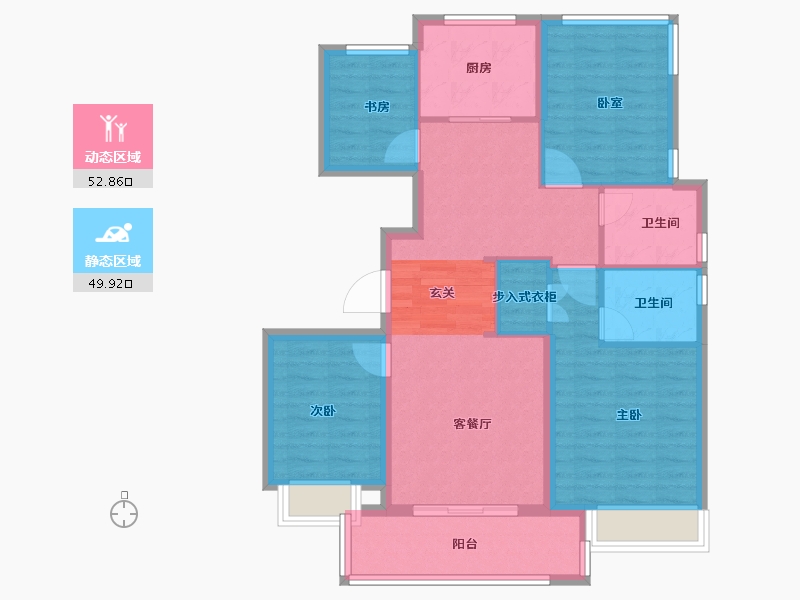 浙江省-衢州市-德信君宸-92.00-户型库-动静分区