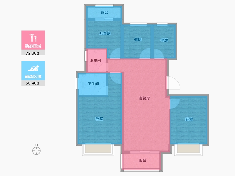 浙江省-衢州市-中梁香缇公馆-88.00-户型库-动静分区