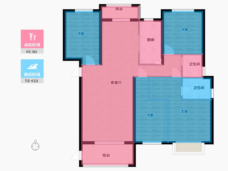 江西省-赣州市-崇义·壹號院-112.80-户型库-动静分区