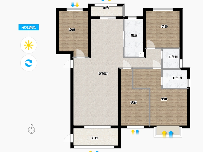 江西省-赣州市-崇义·壹號院-112.80-户型库-采光通风