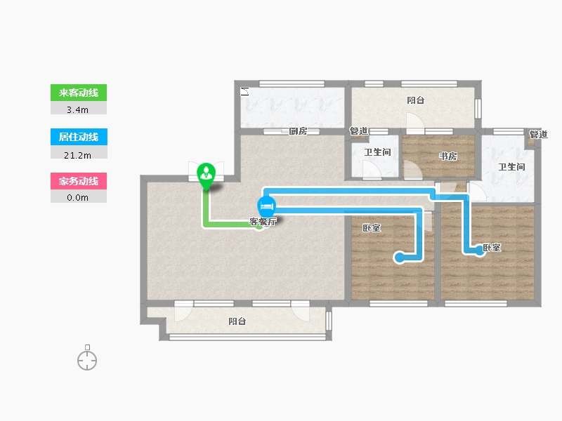 山东省-青岛市-天泰壹号院-112.00-户型库-动静线