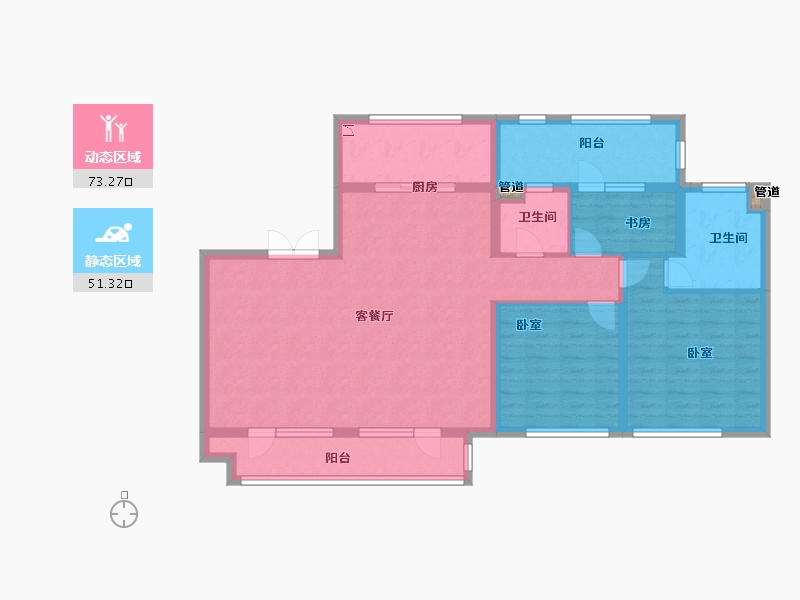 山东省-青岛市-天泰壹号院-112.00-户型库-动静分区