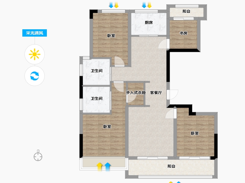 浙江省-湖州市-漾山宸院-98.11-户型库-采光通风