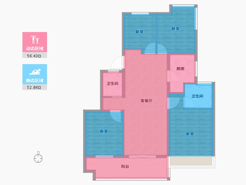 安徽省-合肥市-弘阳昕悦府-98.00-户型库-动静分区